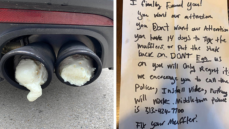 Του βούλωσαν την εξάτμιση και του άφησαν γράμμα!